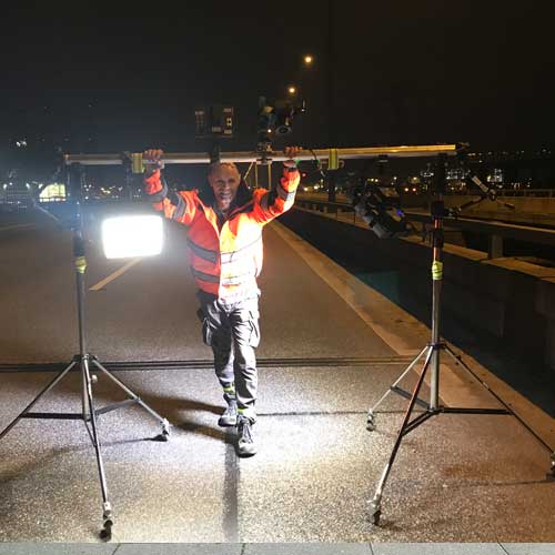 nachtschicht Inspektion und Dokumentation Autobahn