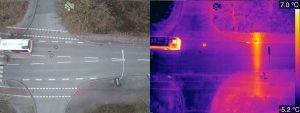 Wärmebild Strasse Drohne